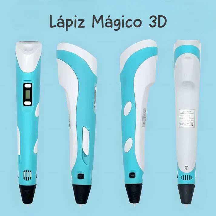 Lápiz 3D Pen + 3 filamentos  GRATIS 🎨 – Crea, Juega y Aprende Dibujando en 3D