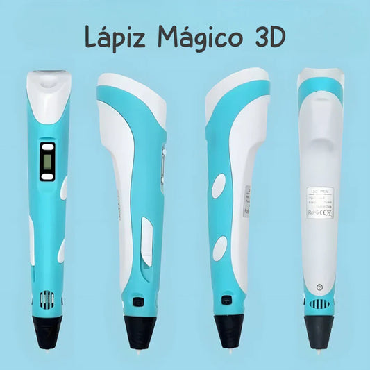 Lápiz 3D Pen + 3 filamentos  GRATIS 🎨 – Crea, Juega y Aprende Dibujando en 3D